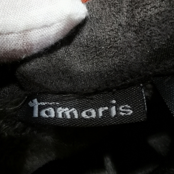 Tamaris Rust Coloured Suede Ankle Boots with Knit False Tongue - Sz 38 - Picture 9 of 11